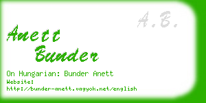 anett bunder business card